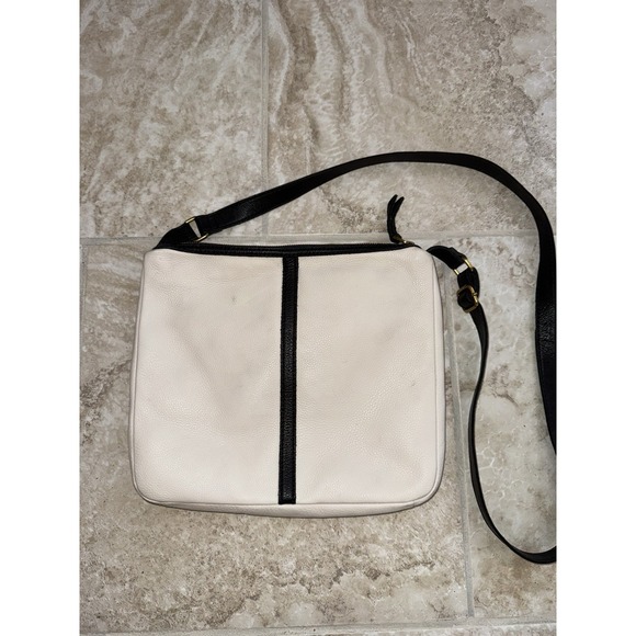 Fossil Elise Double Zip Black‎ Pebbled Leather Crossbody Shoulder Bag Purse - Picture 3 of 16